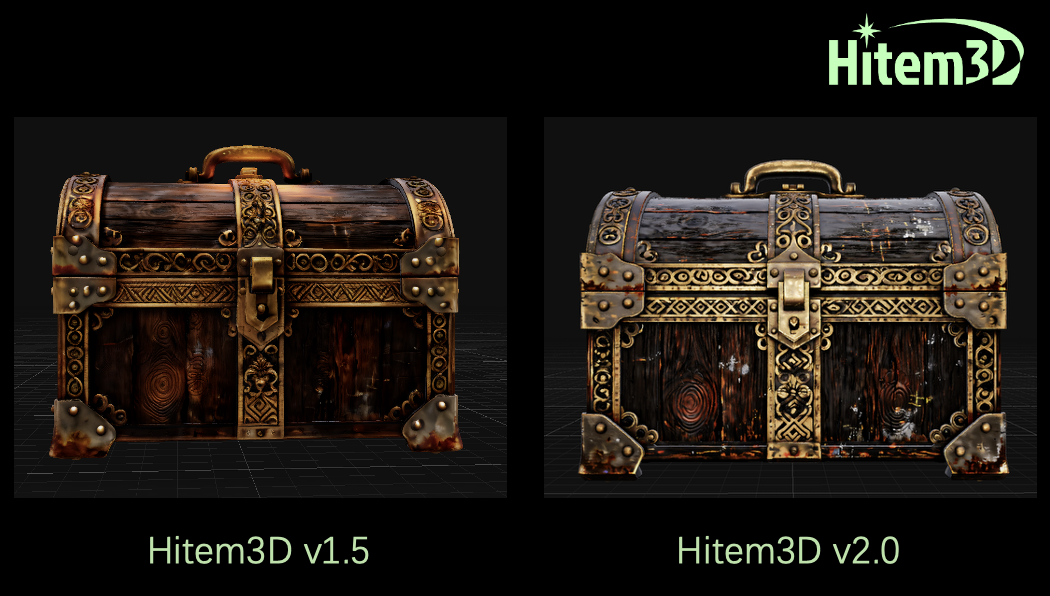 Hitem3D 2.0: リアルな3Dモデルのための木目と摩耗パターンの改善