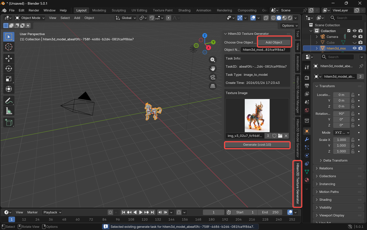 Add Object,Generate